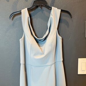 Jenny Yoo Soft Blue Cowl Neck Maxi Dress